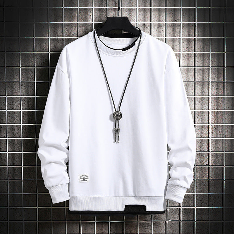 Men's Velvet Sweatshirt Autumn Winter Thick Warm Round Neck Long Sleeve