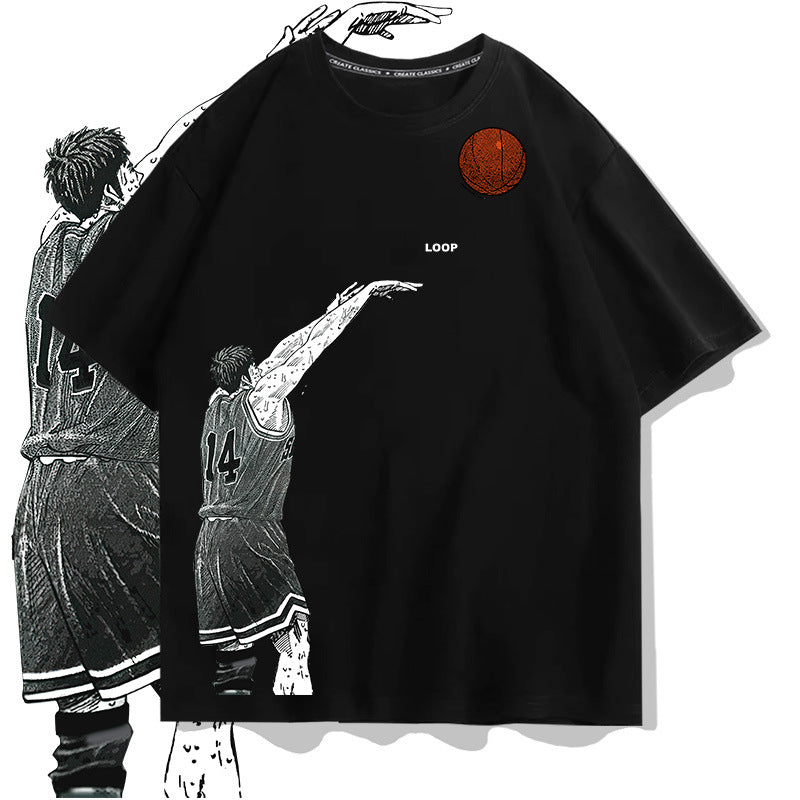 Black Loose Fit Slam Dunk T-Shirt Men