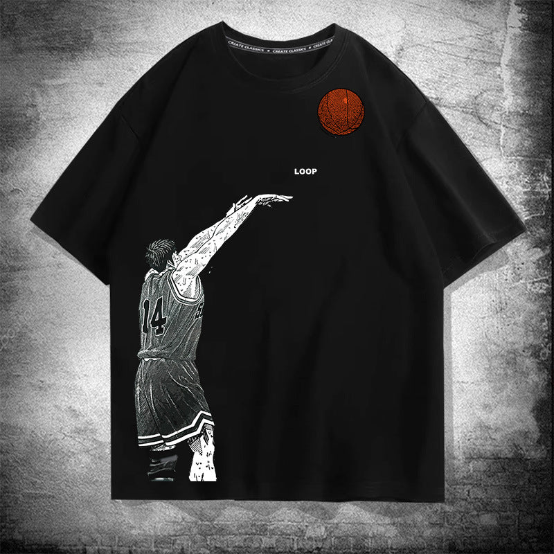 Black Loose Fit Slam Dunk T-Shirt Men