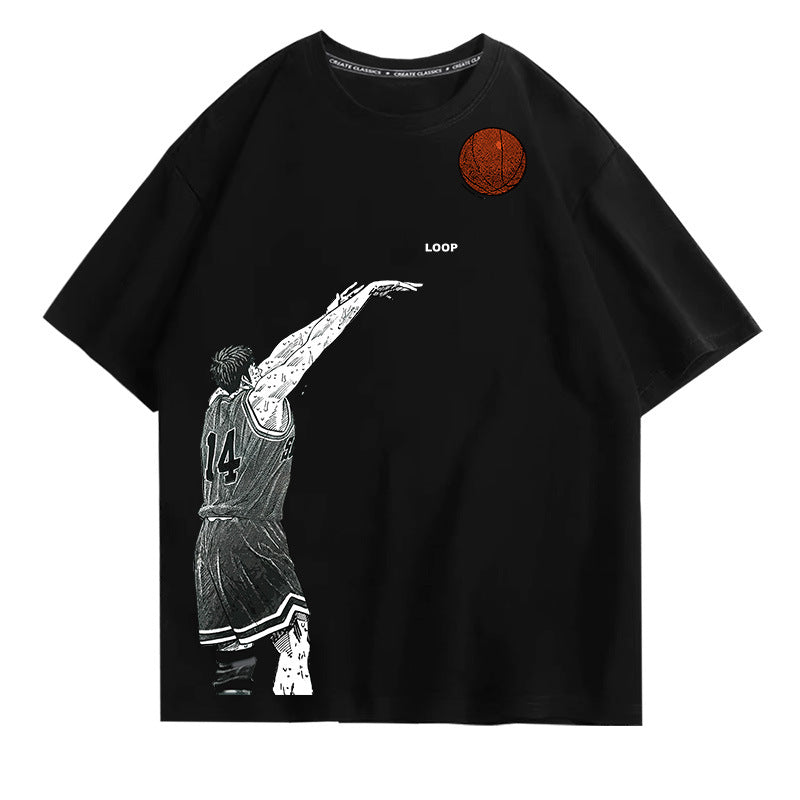 Black Loose Fit Slam Dunk T-Shirt Men