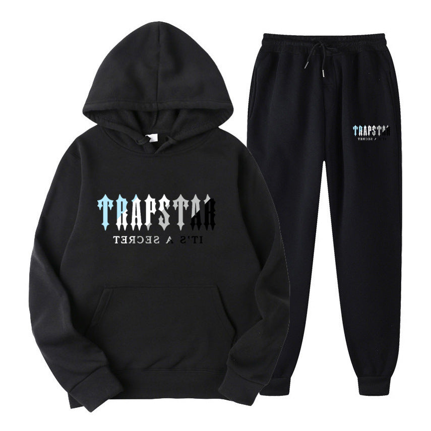 Trapstar Hoodie Pants Set Black Fleece Couple Suit